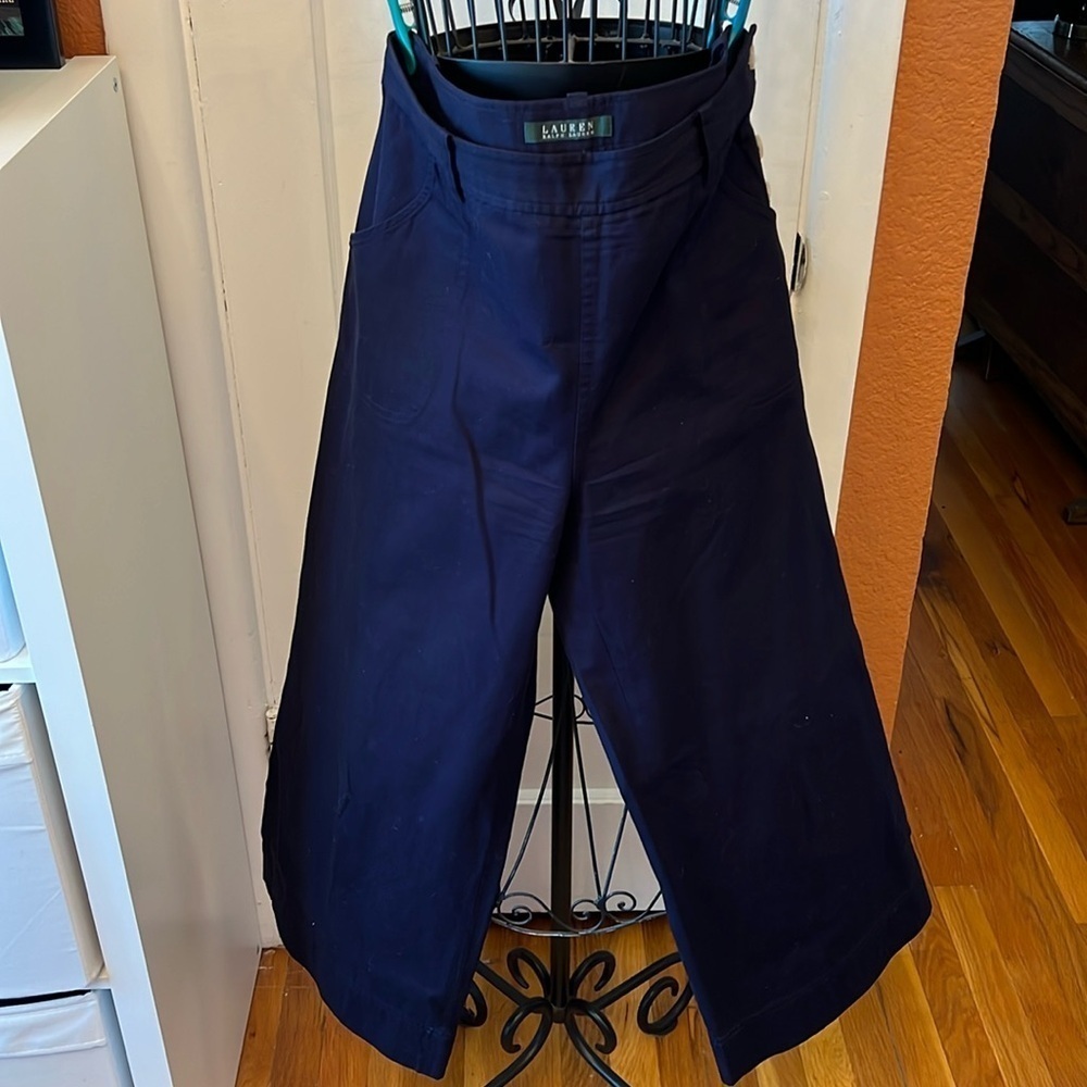 Ralph Lauren Navy Wide-Leg Pants